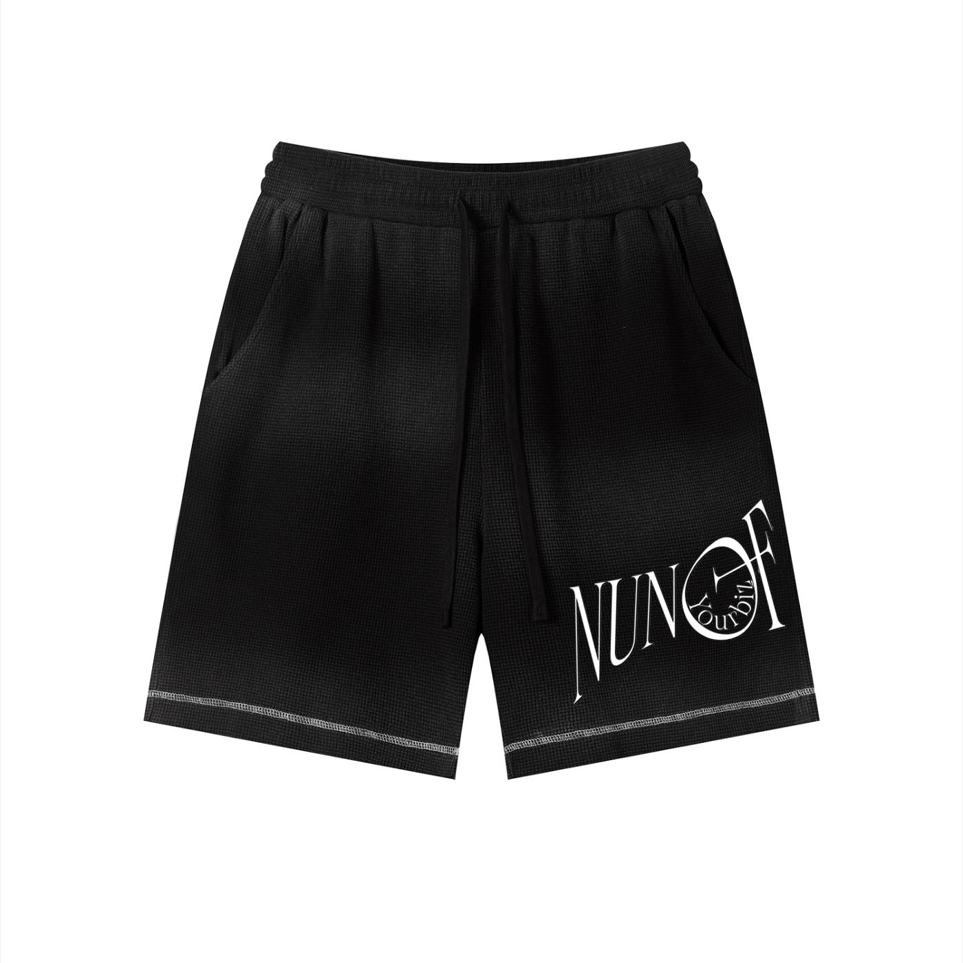 Unisex Sunfade Waffle Raw Hem Shorts