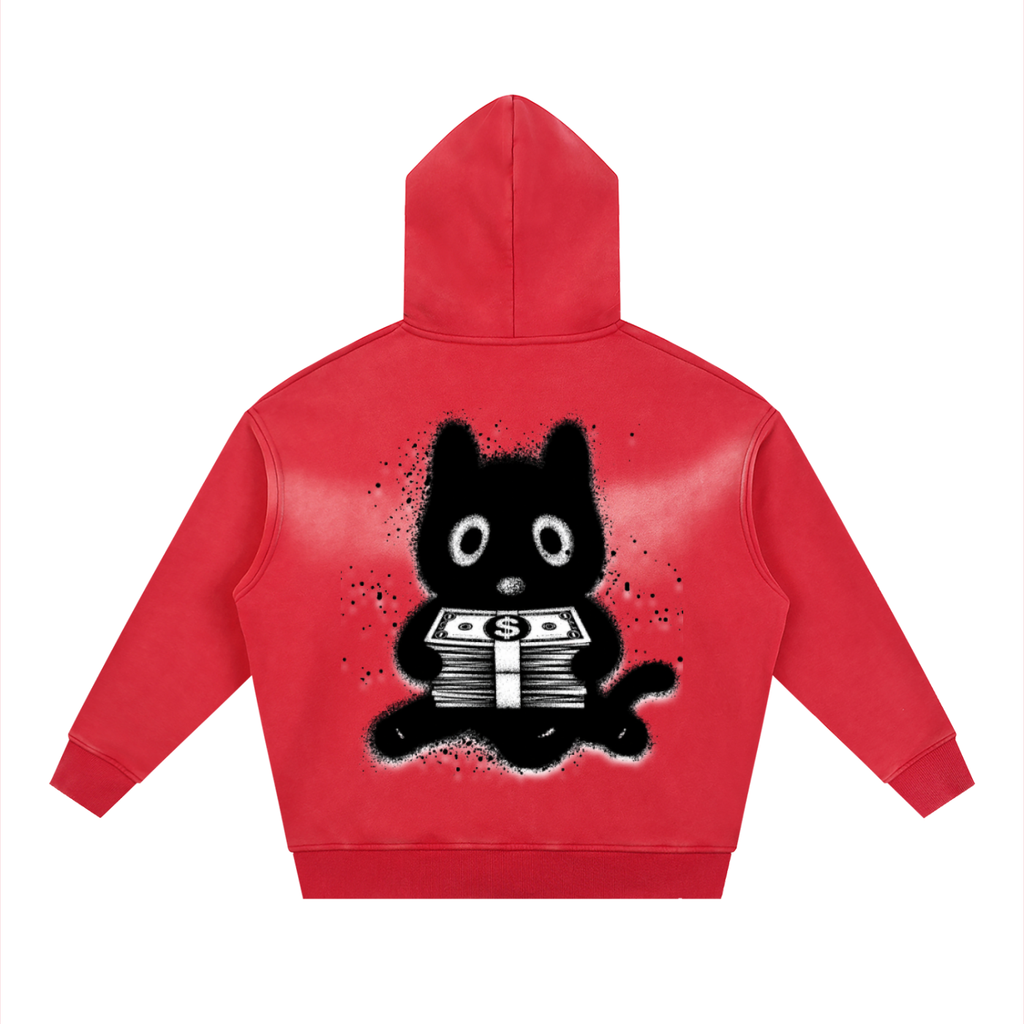 Sunfade Two-way Zipper Boxy Fleece Hoodie