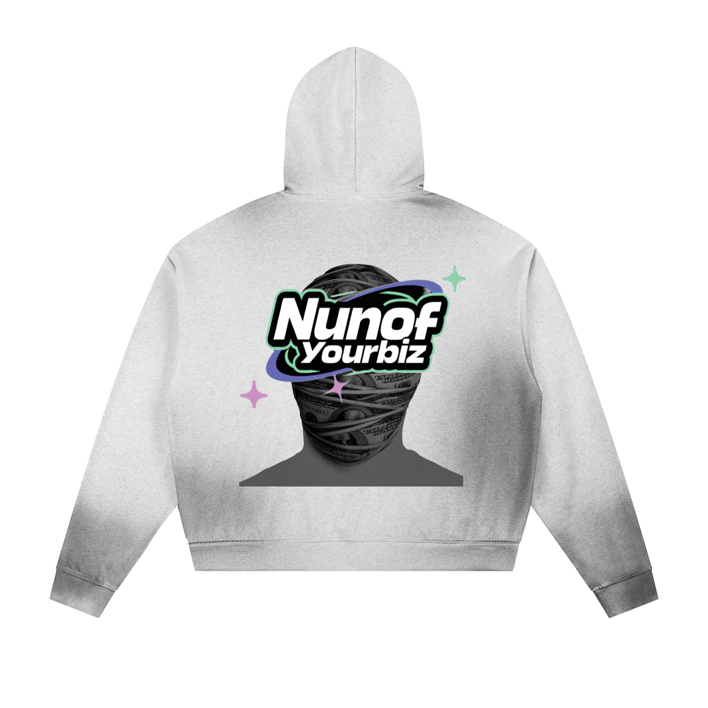 Sun Fade Frayed Raw Edge Fleece Zip Hoodie