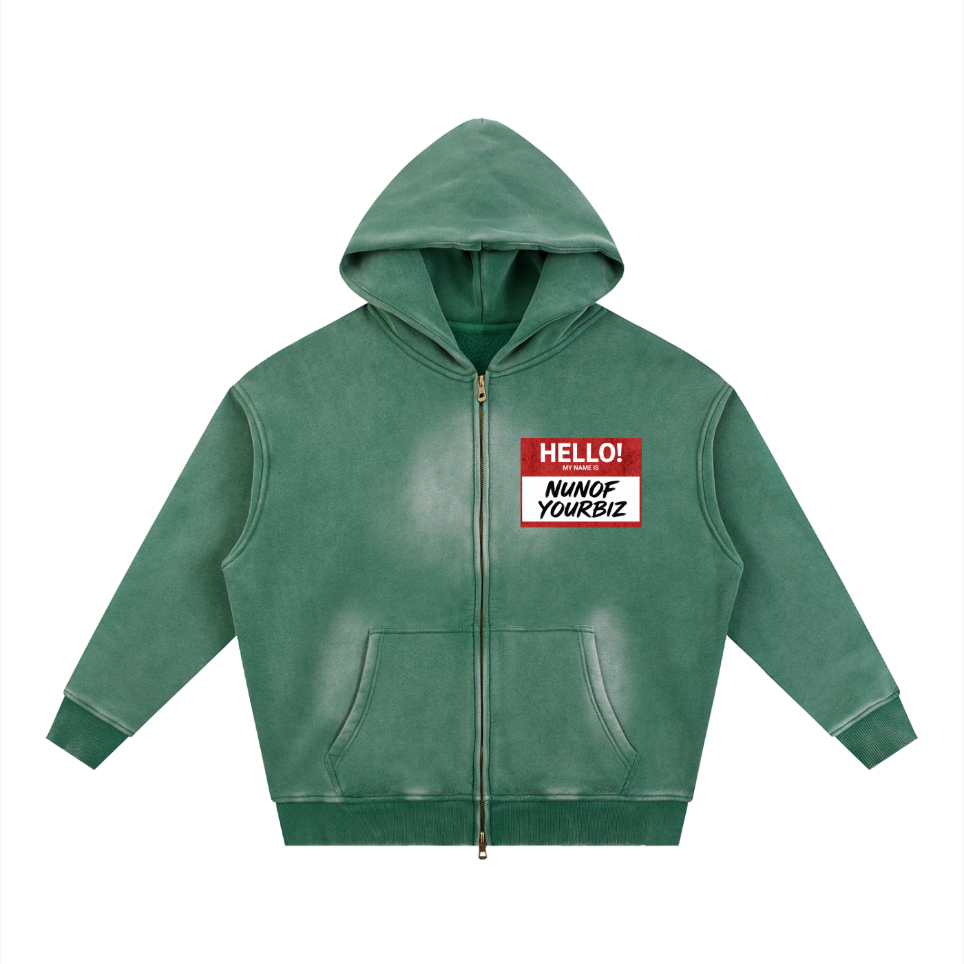 Sunfade Two-way Zipper Boxy Fleece Hoodie