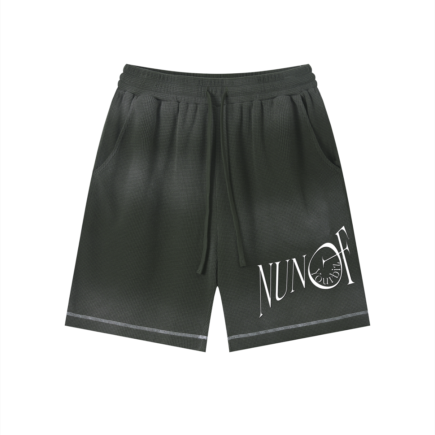 Unisex Sunfade Waffle Raw Hem Shorts