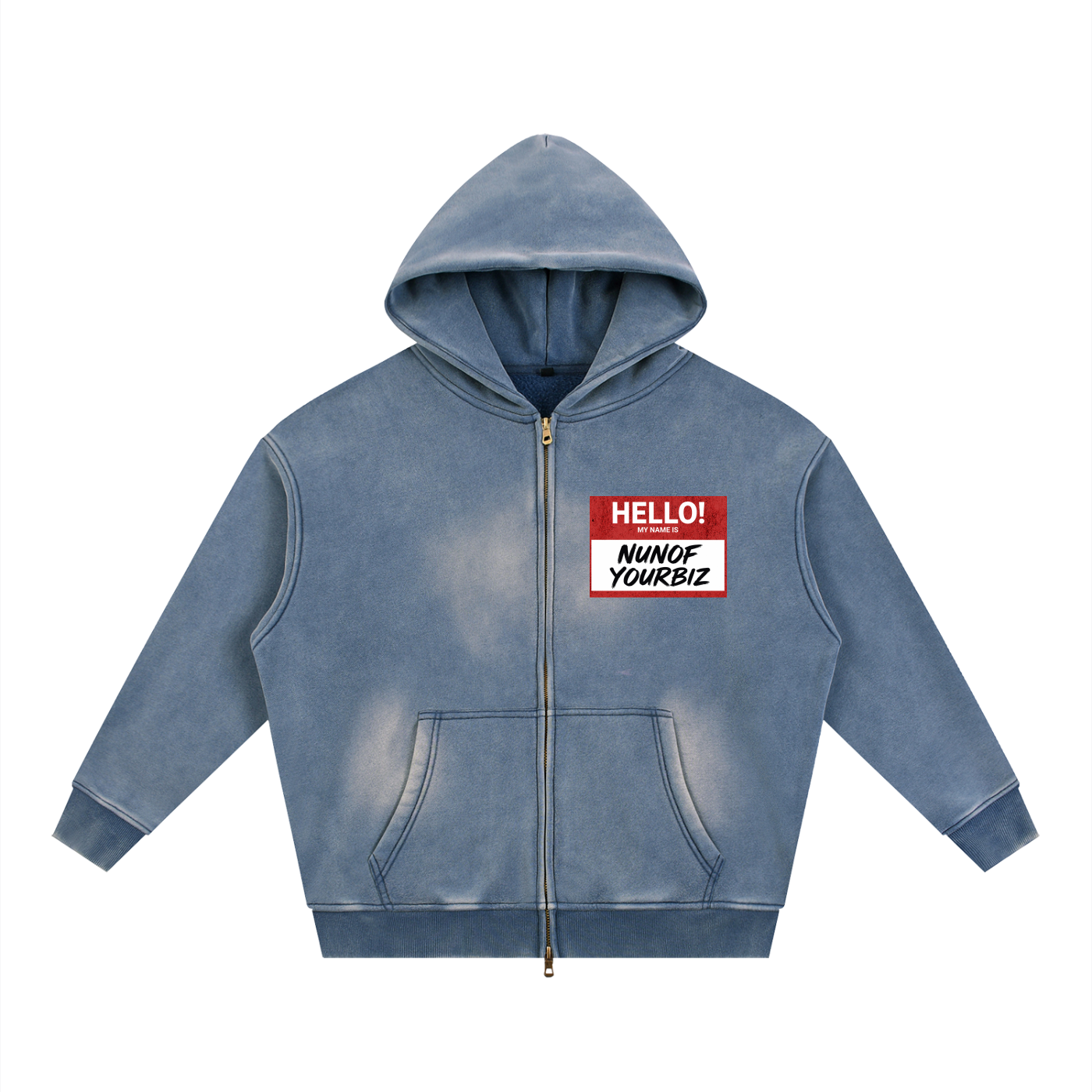 Sunfade Two-way Zipper Boxy Fleece Hoodie