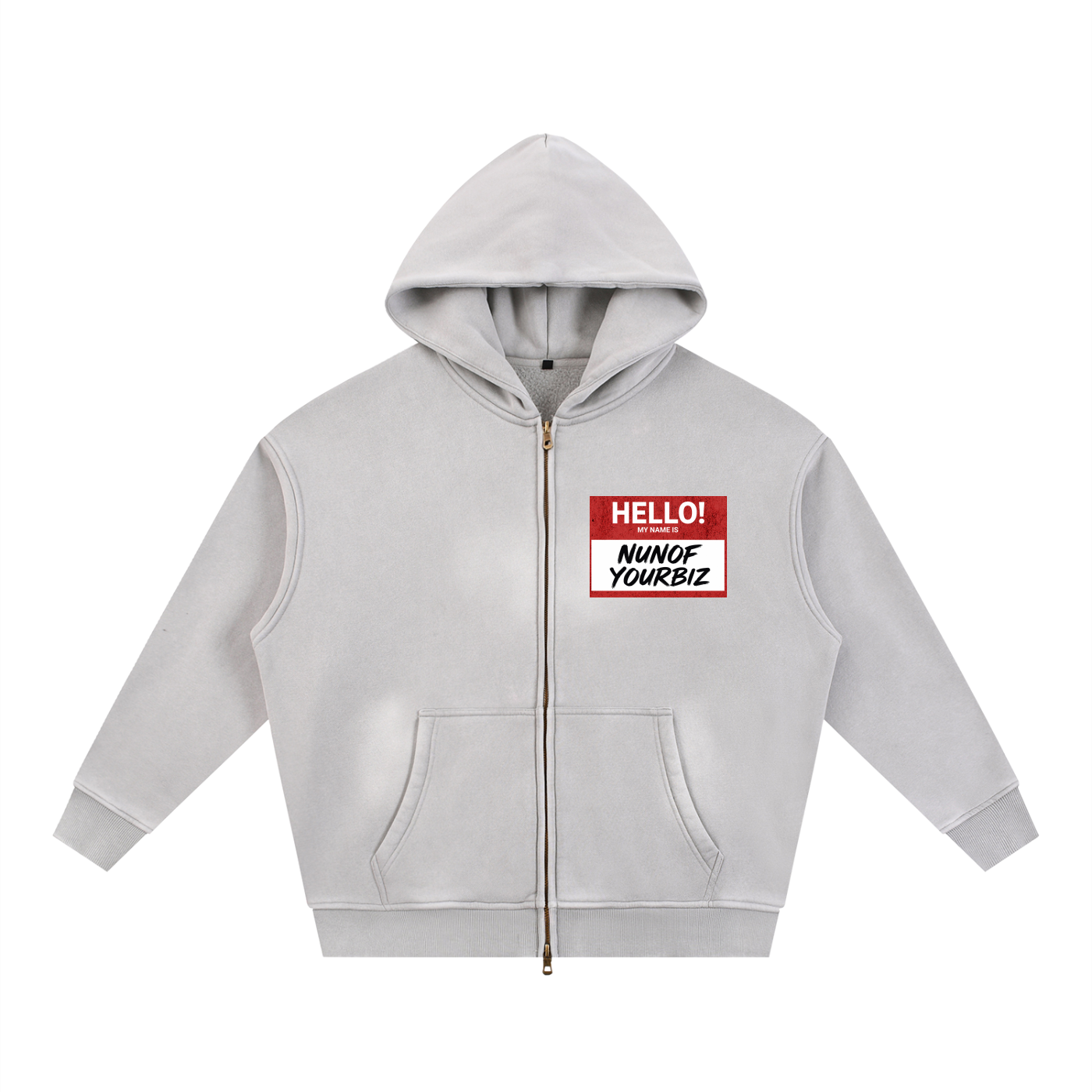 Sunfade Two-way Zipper Boxy Fleece Hoodie