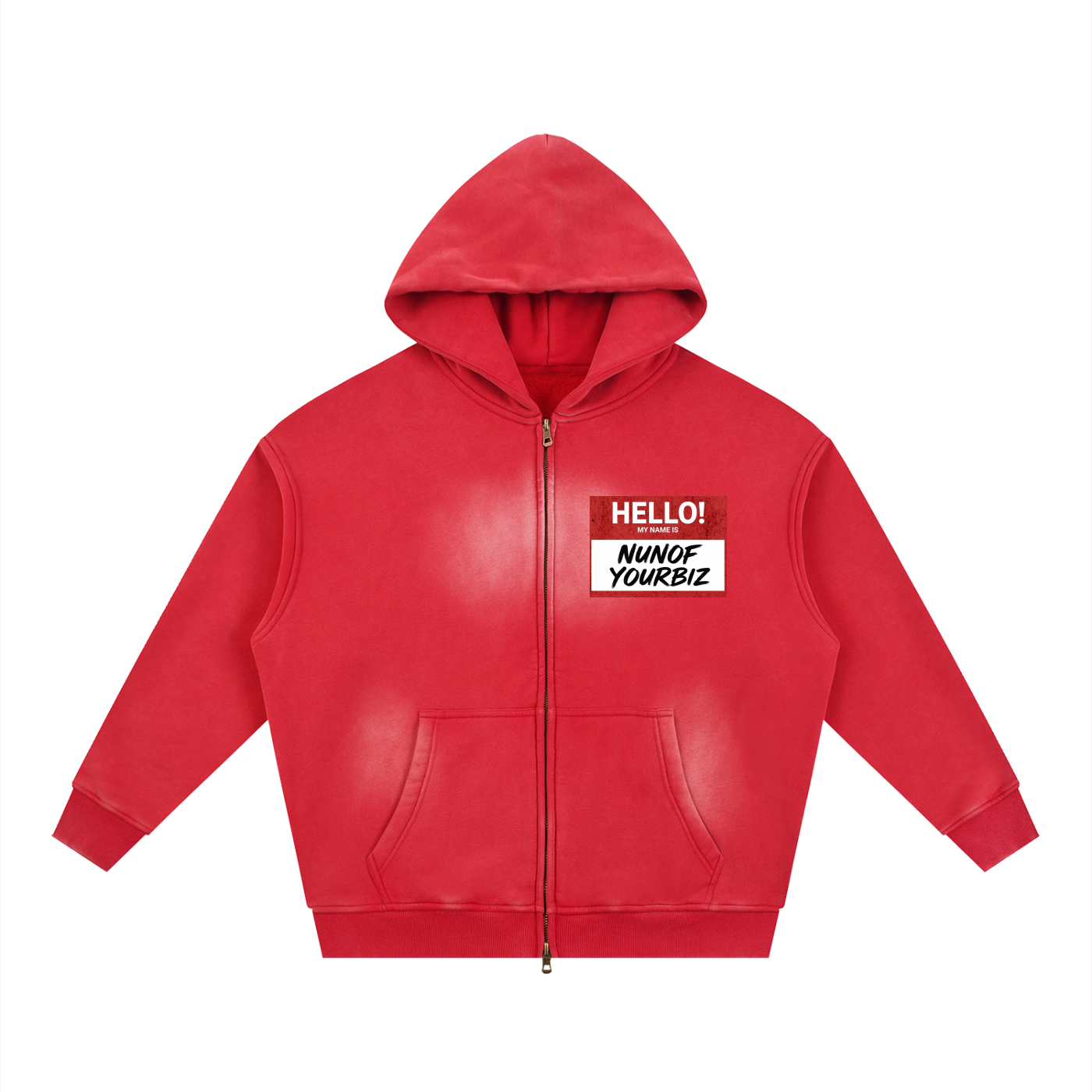 Sunfade Two-way Zipper Boxy Fleece Hoodie