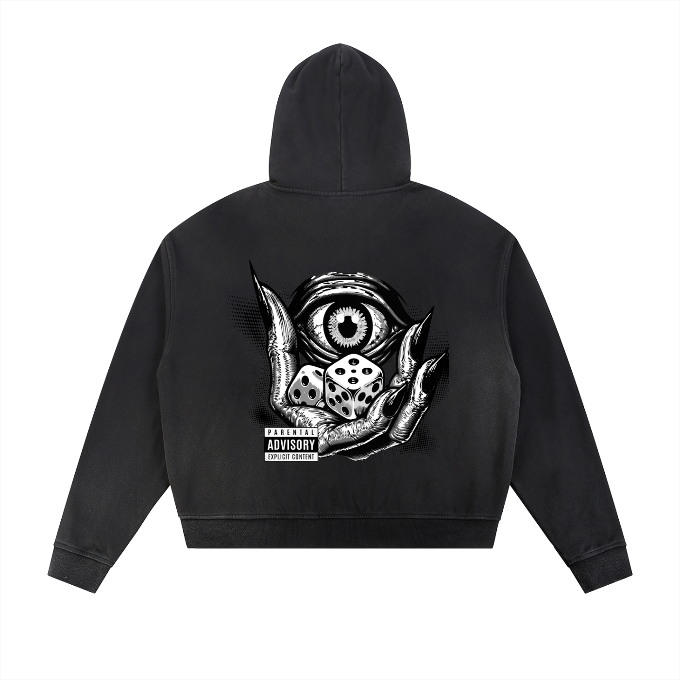 Sun Fade Frayed Raw Edge Fleece Zip Hoodie