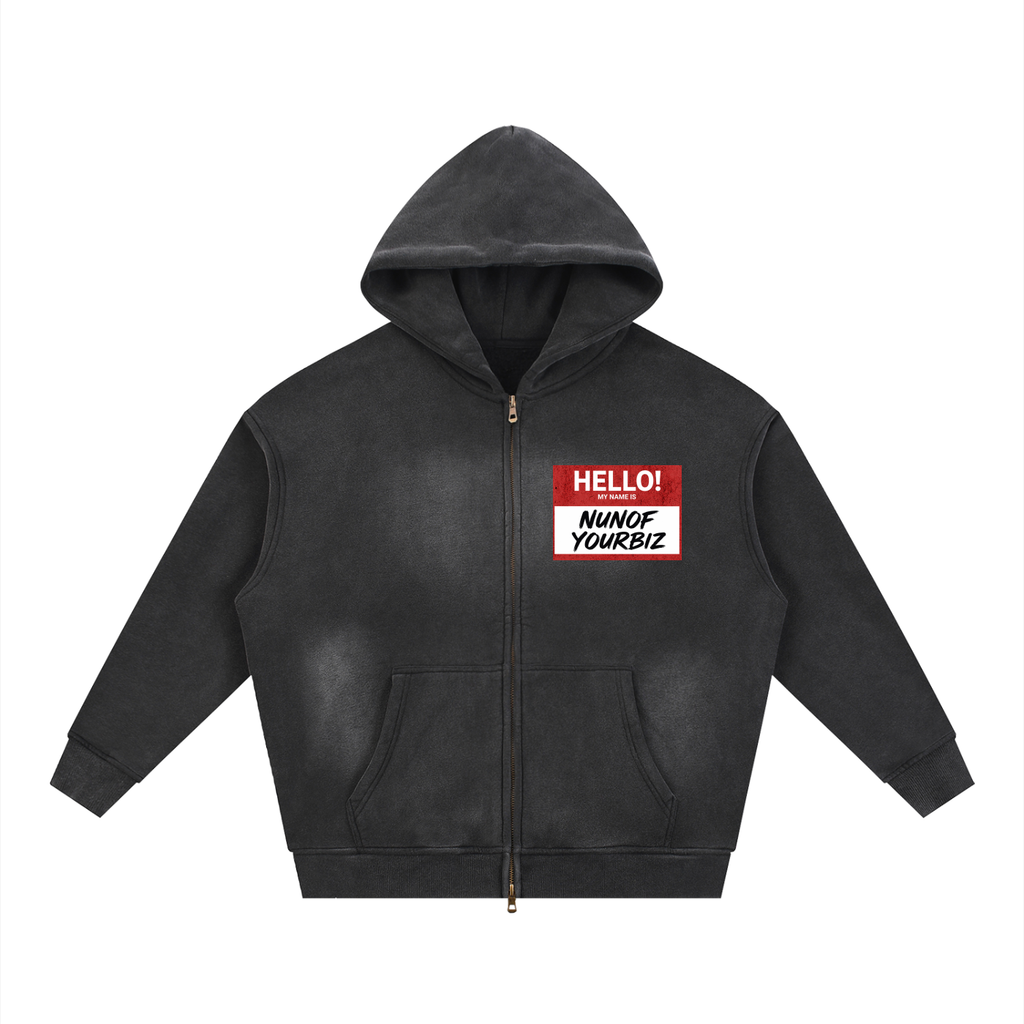 Sunfade Two-way Zipper Boxy Fleece Hoodie