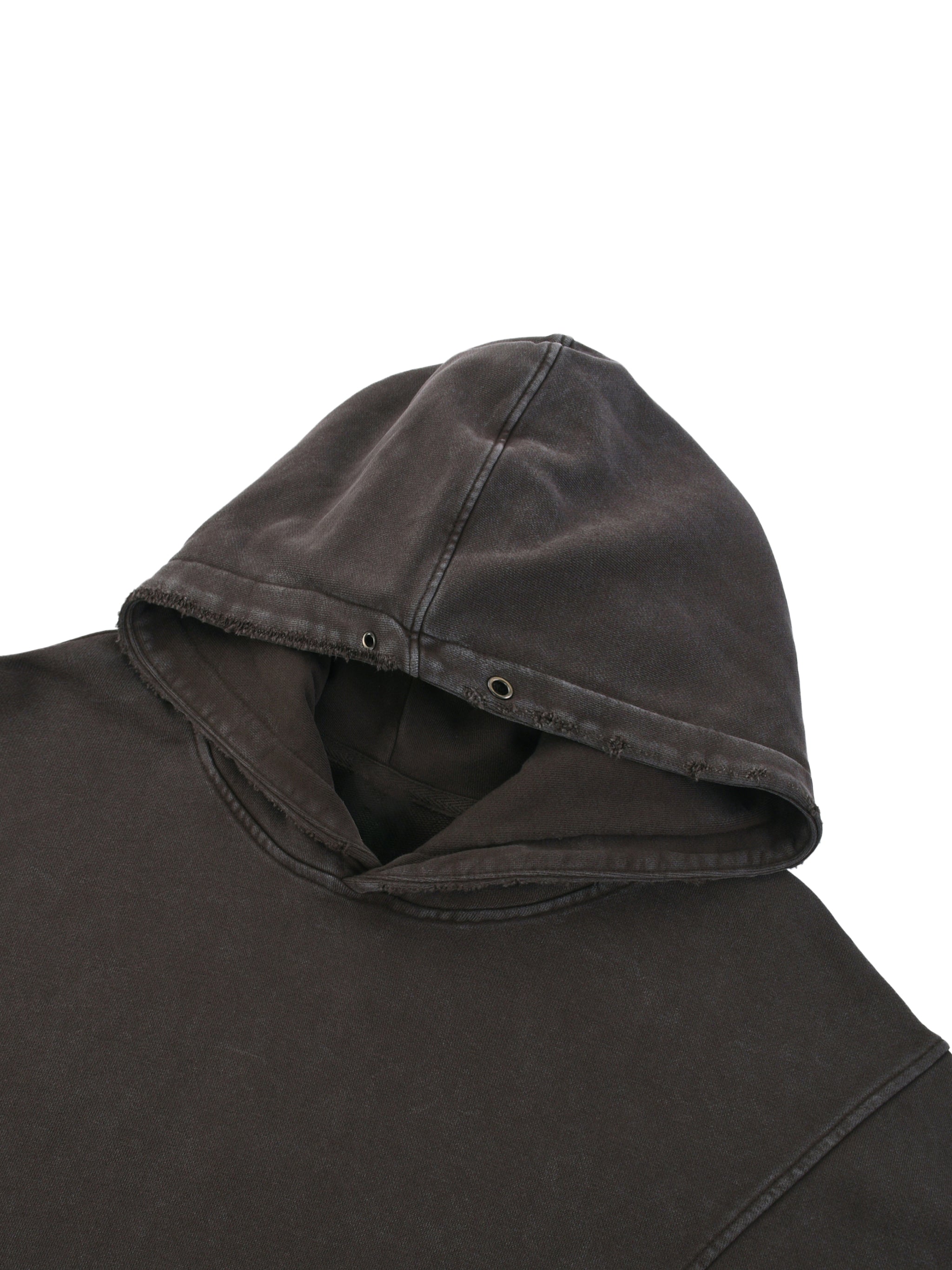 Snow Washed Distressed Panel Pocket Hoodie